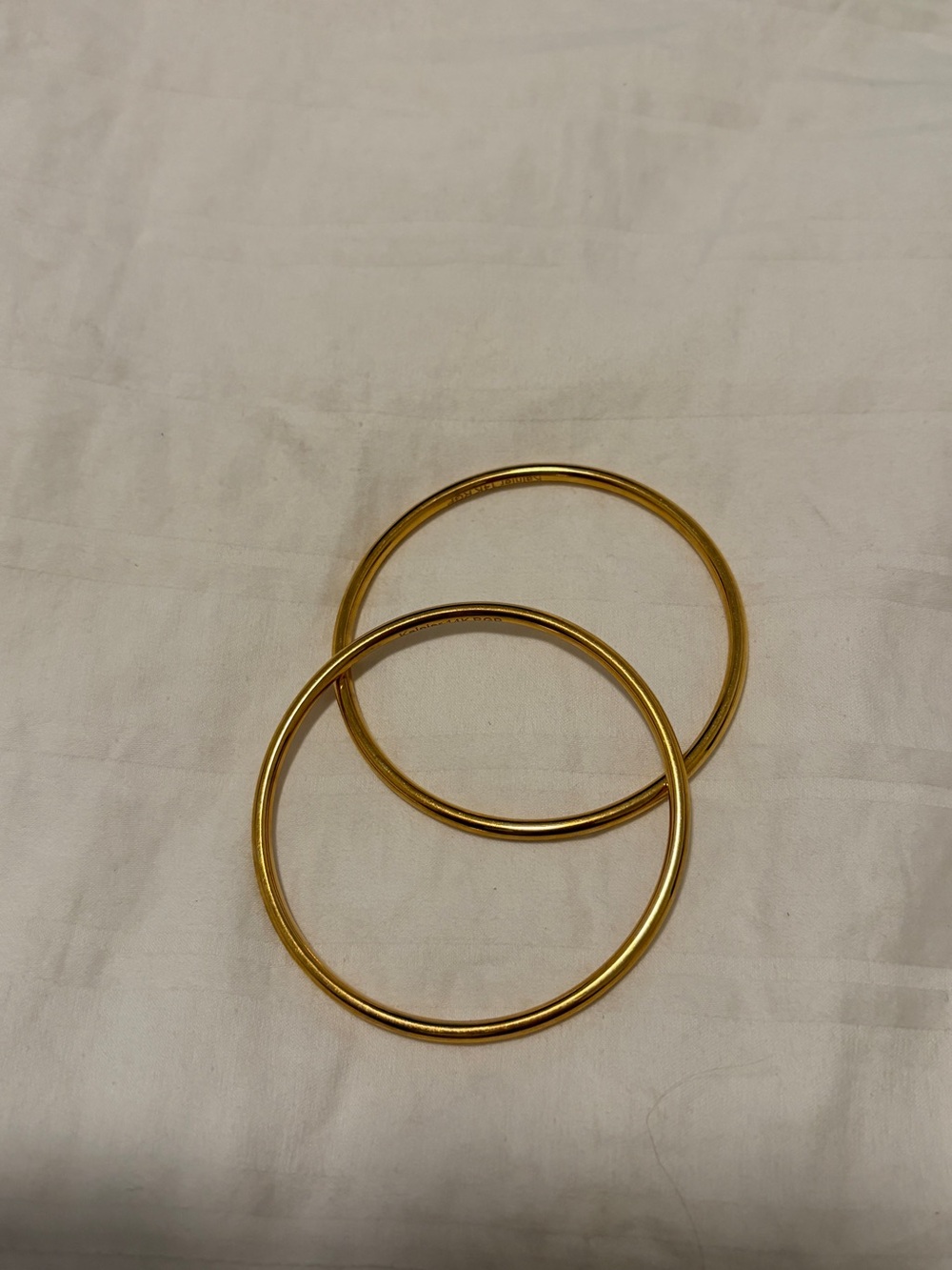 Gold Tone Double Bangle Bracelet Set - Women Jewelry